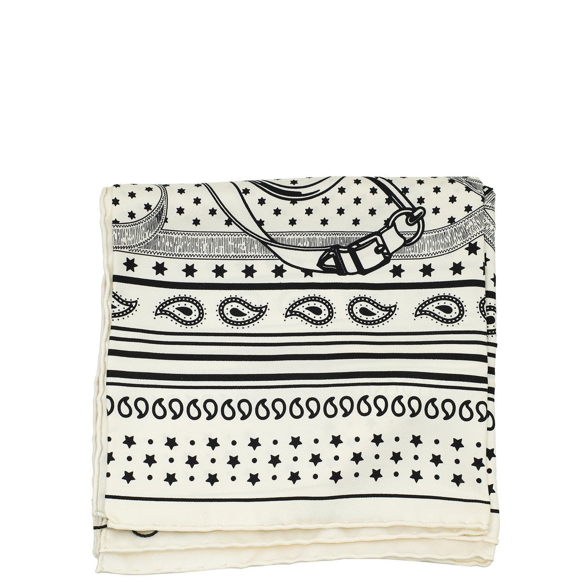 Hermes Bicolor Eperon D'Or Bandana Silk Scarf 70-Hermes-THE CLOSET