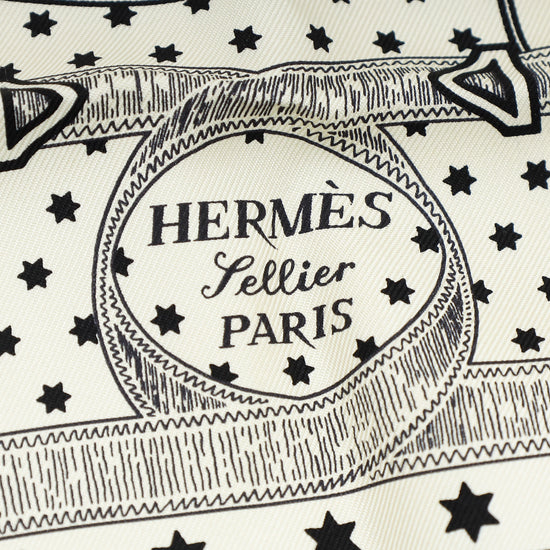 Hermes Bicolor Eperon D'Or Bandana Silk Scarf 70