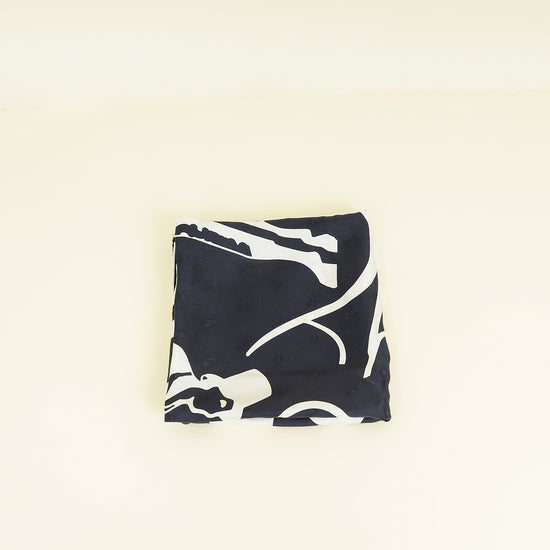 Hermes Bicolor Tout en Carre Silk Scarf 90