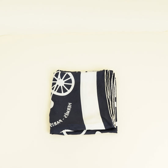 Hermes Bicolor Tout en Carre Silk Scarf 90