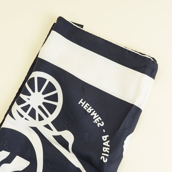 Hermes Bicolor Tout en Carre Silk Scarf 90