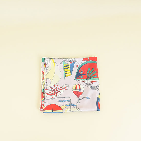 Hermes Multicolor Les Folies Du Ciel Scarf 90