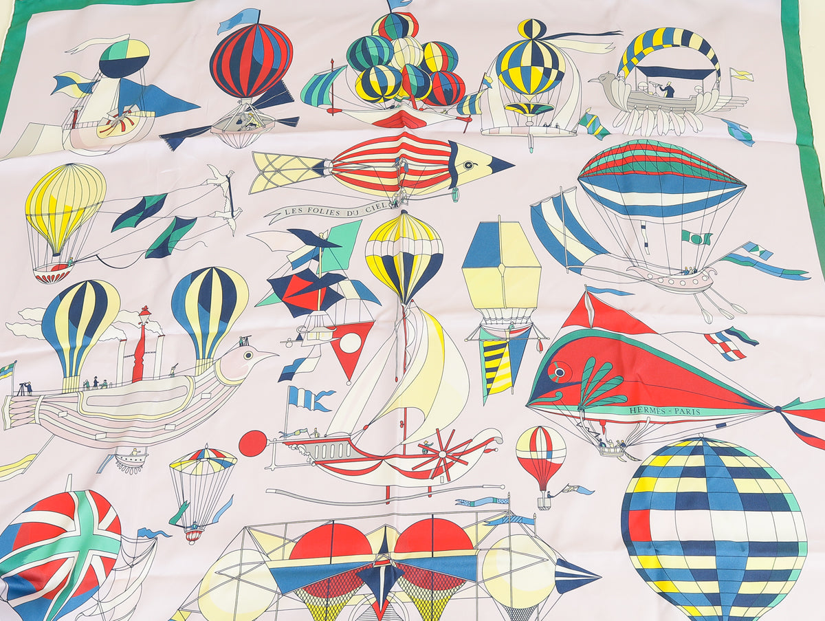 Hermes Multicolor Les Folies Du Ciel Scarf 90