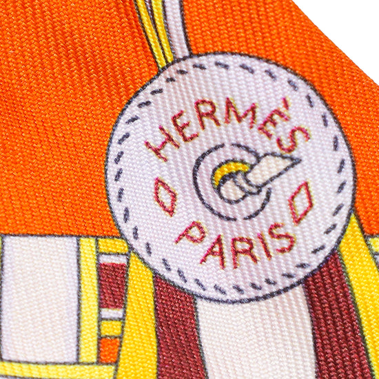 Hermes Tricolor Brides et Gris-Gris Twilly Scarf
