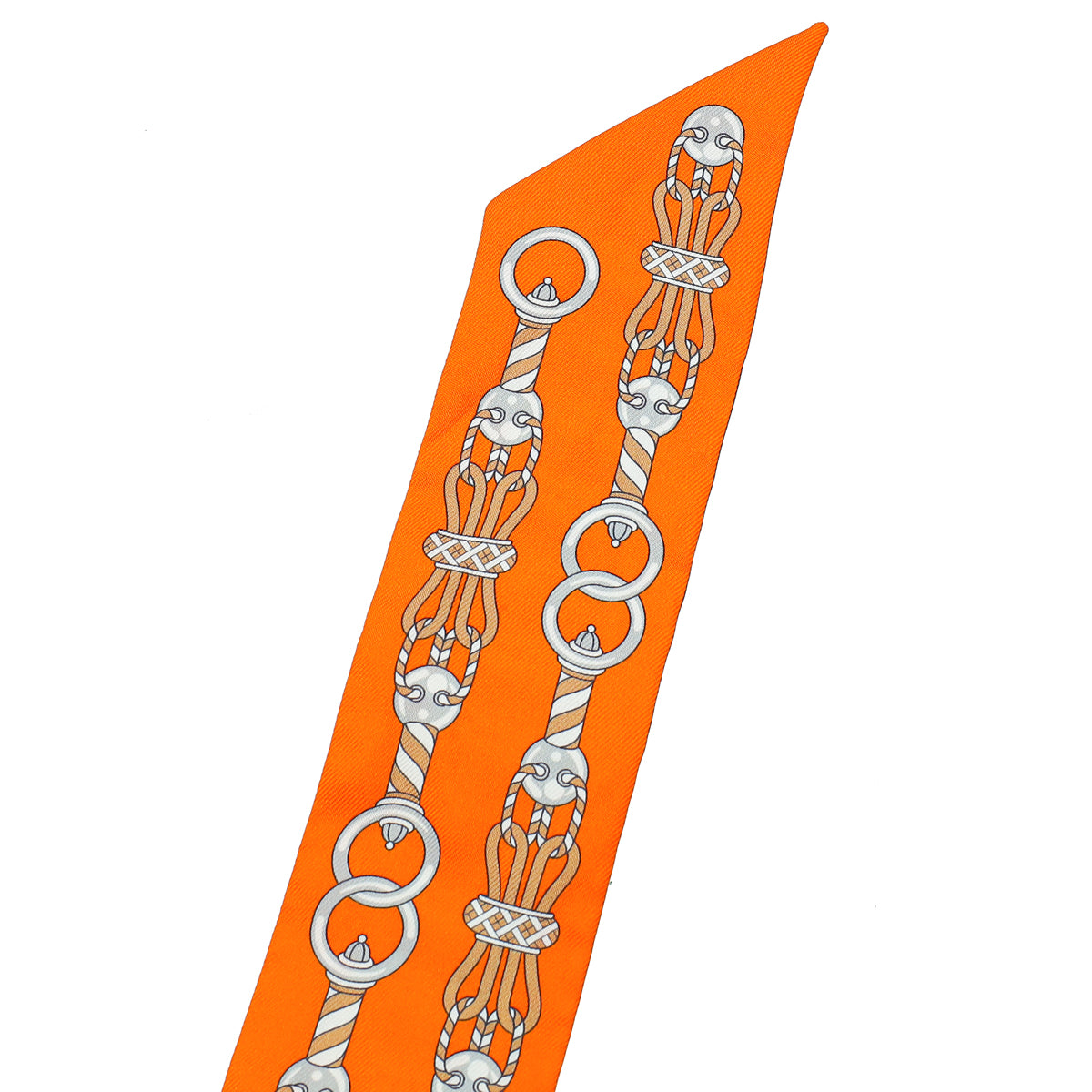 Hermes Orange Multicolor Harnais en Rosace Silk Twilly-Hermes-THE CLOSET