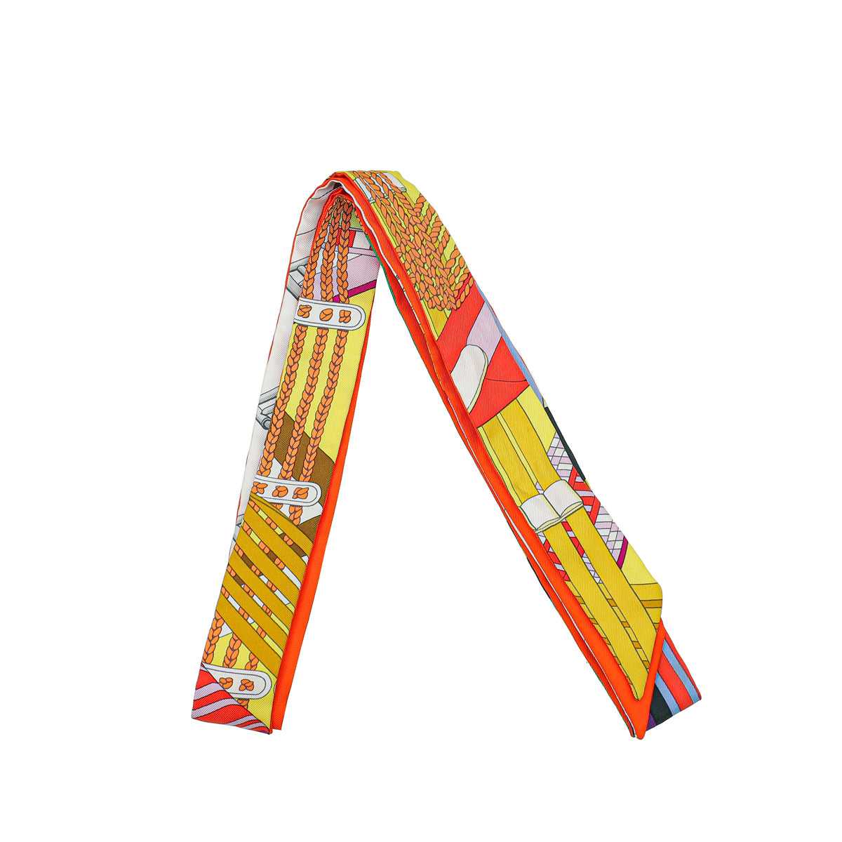Hermes Orange Multicolor Silk Twillon-Hermes-THE CLOSET