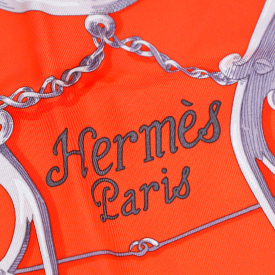 Hermes Rouge Multicolor "Par Mefsire Antoine de Plvvinel" Print Scarf