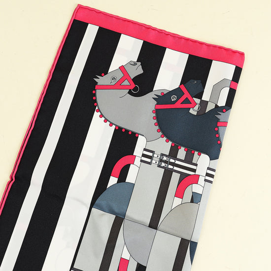 Hermes Multicolor H.d'Origny Rocabar Silk Scarf