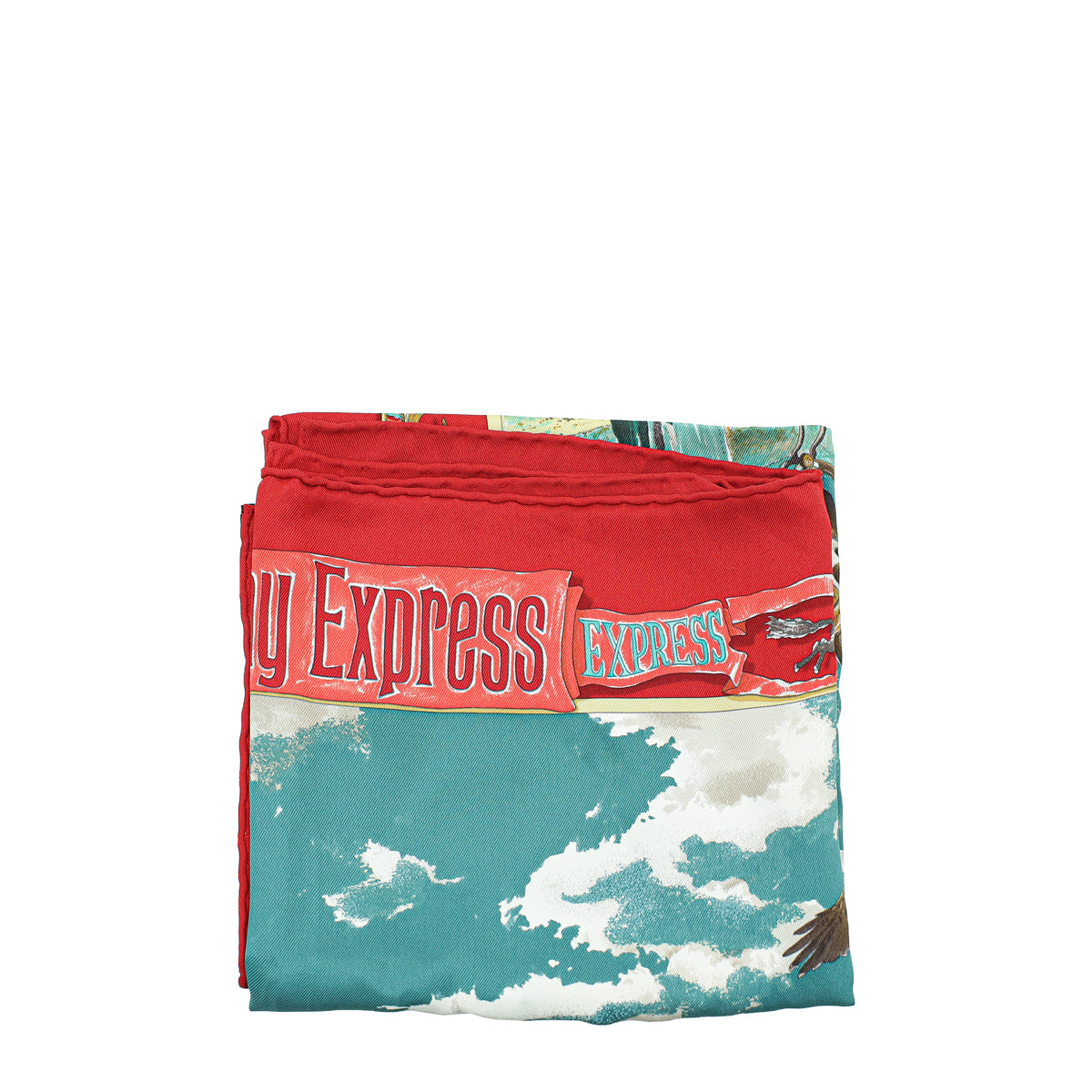 Hermes Rouge Multicolor The Pony Express Print Silk Scarf-Hermes-THE CLOSET