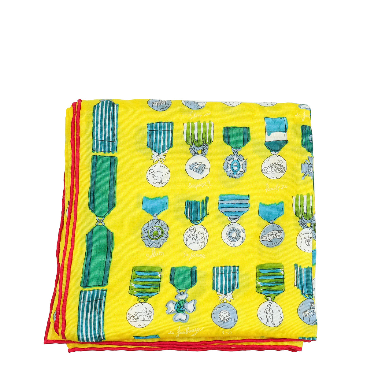 Hermes Multicolor Print Cotton Silk Square Scarf-Hermes-THE CLOSET