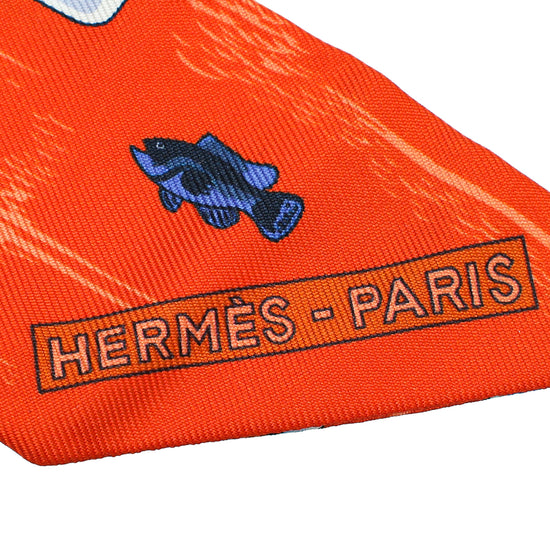 Hermes Multicolor Caleche Mors et Bouteilles Silk Twilly