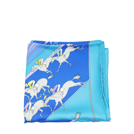 Hermes Multicolor Les Courses Pocket Silk Scarf 90