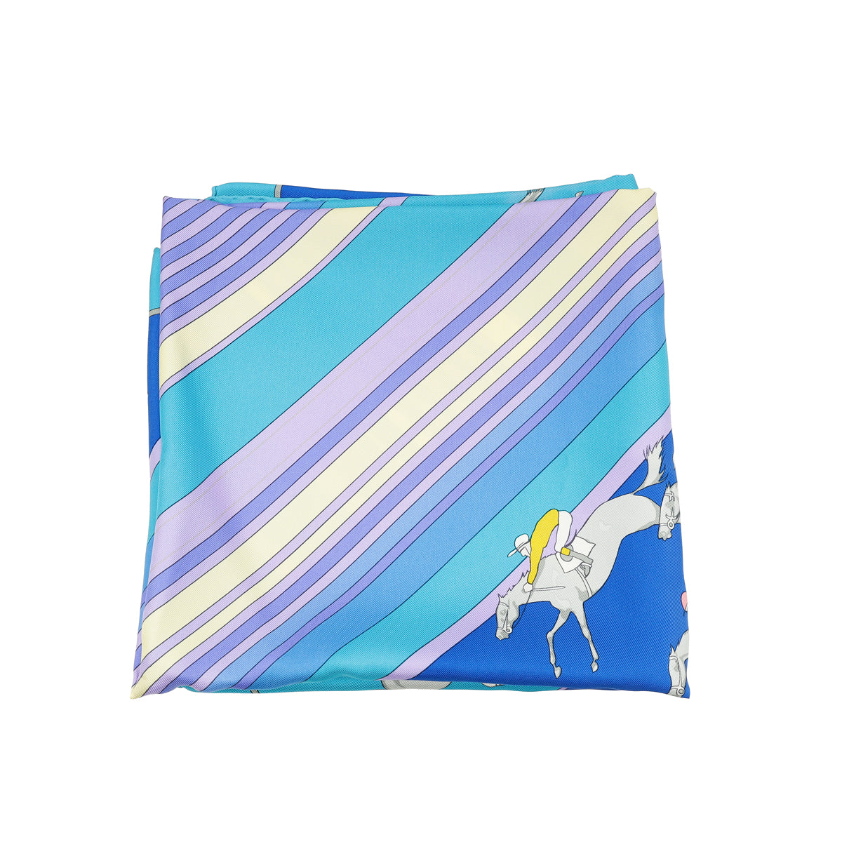 Hermes Multicolor Les Courses Pocket Silk Scarf 90