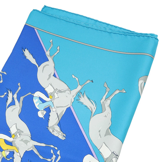 Hermes Multicolor Les Courses Pocket Silk Scarf 90