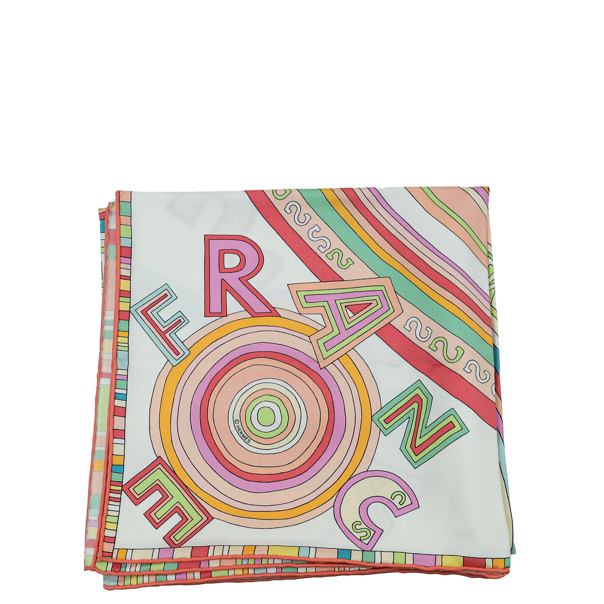 Hermes Multicolor 4 FBG Paris France Silk Scarf-Hermes-THE CLOSET