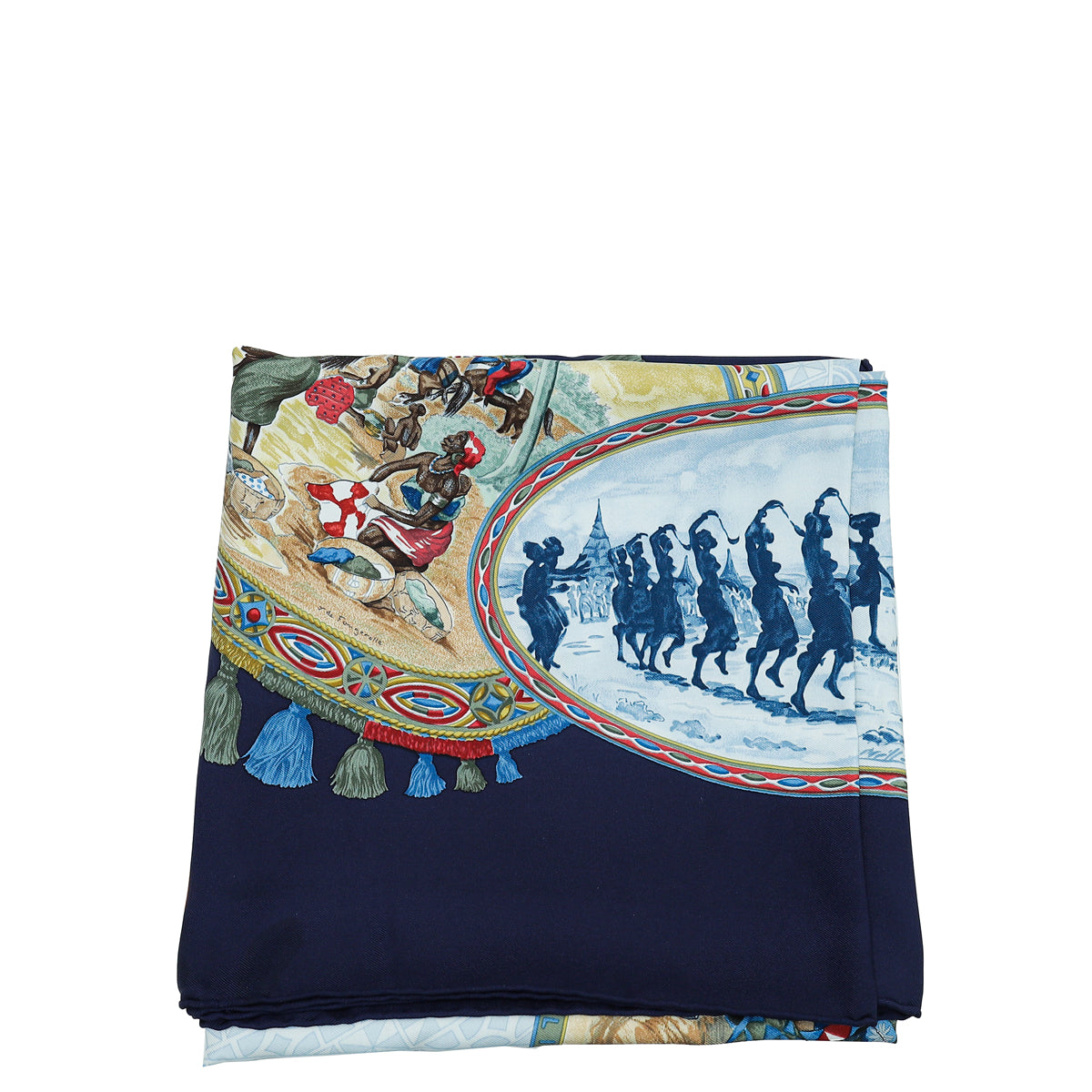 Hermes Multicolor Cavaliers Peuls by Jean de Fougerolle Silk Scarf-Hermes-THE CLOSET