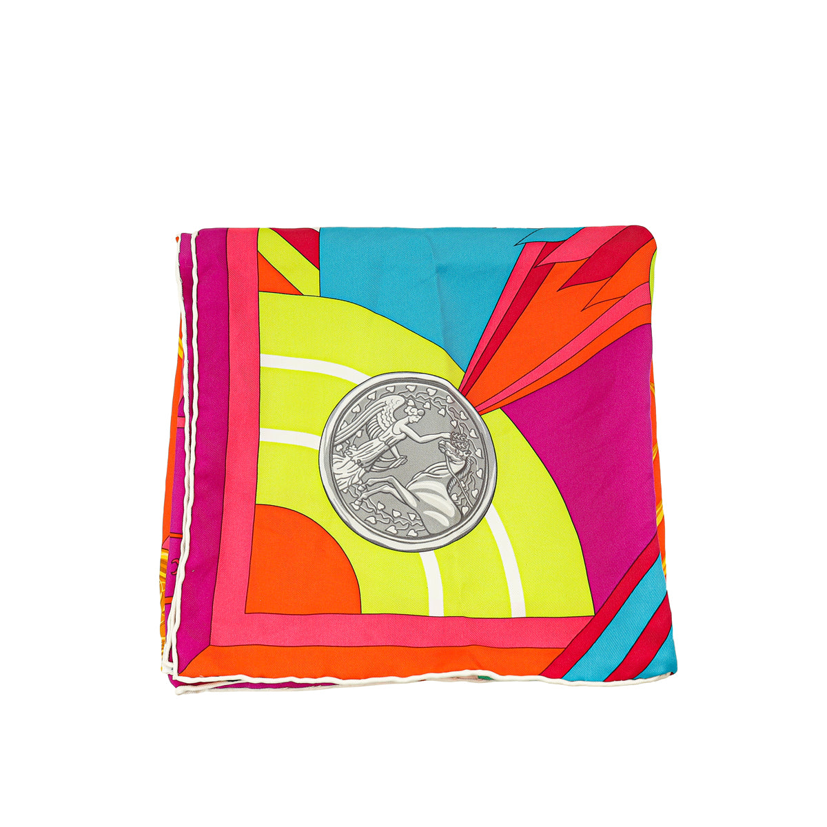 Hermes Multicolor Les Jeux D'Hermes Silk Scarf 90-Hermes-THE CLOSET