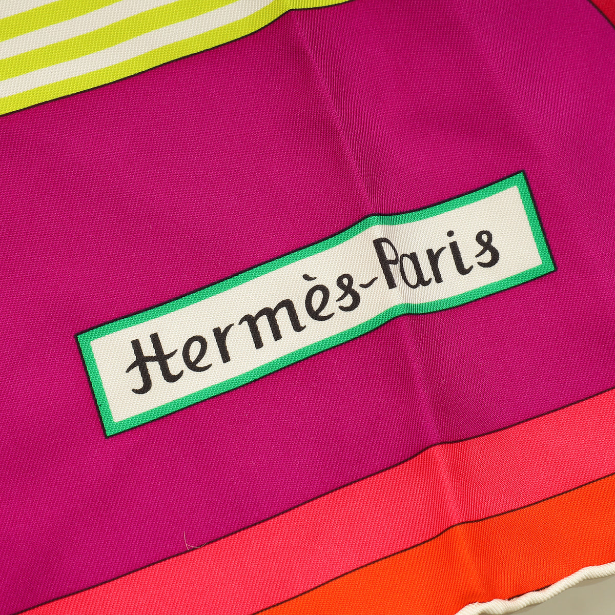 Hermes Multicolor Les Jeux D'Hermes Silk Scarf 90