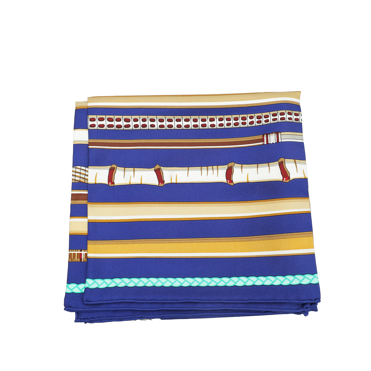 Hermes Blue Multicolor Les Cannes Silk Scarf-Hermes-THE CLOSET