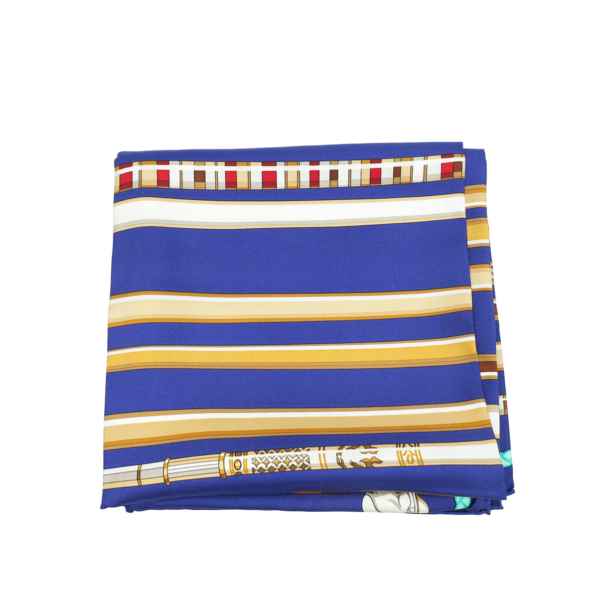 Hermes Blue Multicolor Les Cannes Silk Scarf-Hermes-THE CLOSET