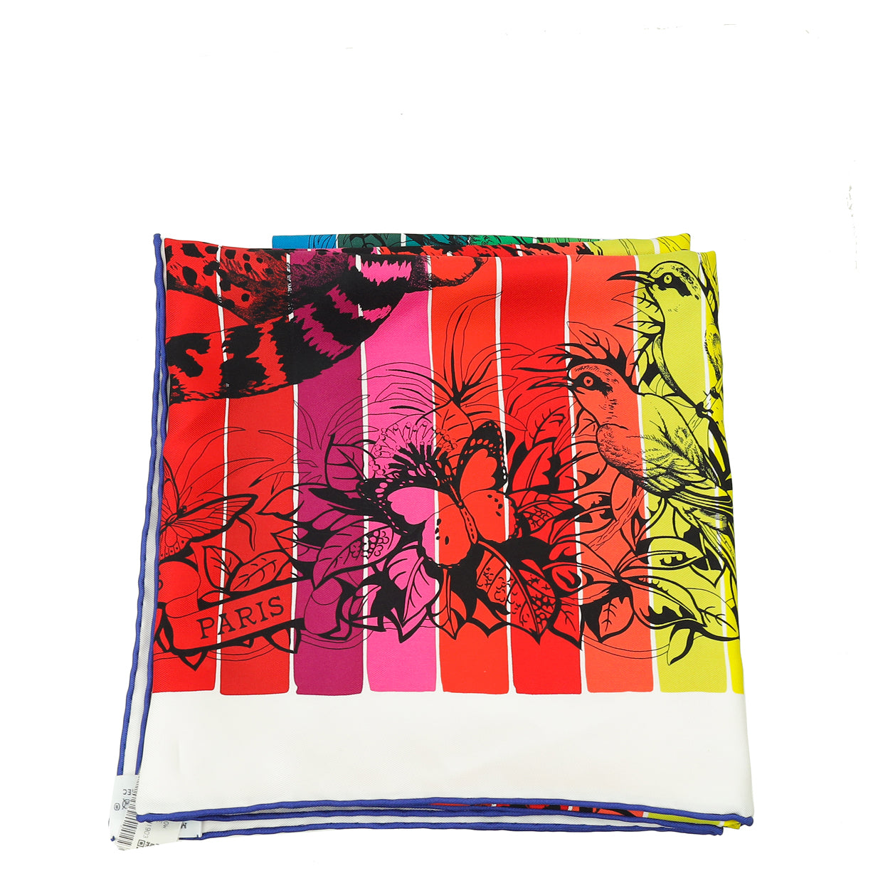 Hermes Tricolor Jungle Love Rainbow Silk Scarf 90