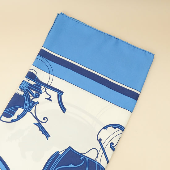 Hermes Bicolor Ex Libris Scarf 90-Hermes-THE CLOSET