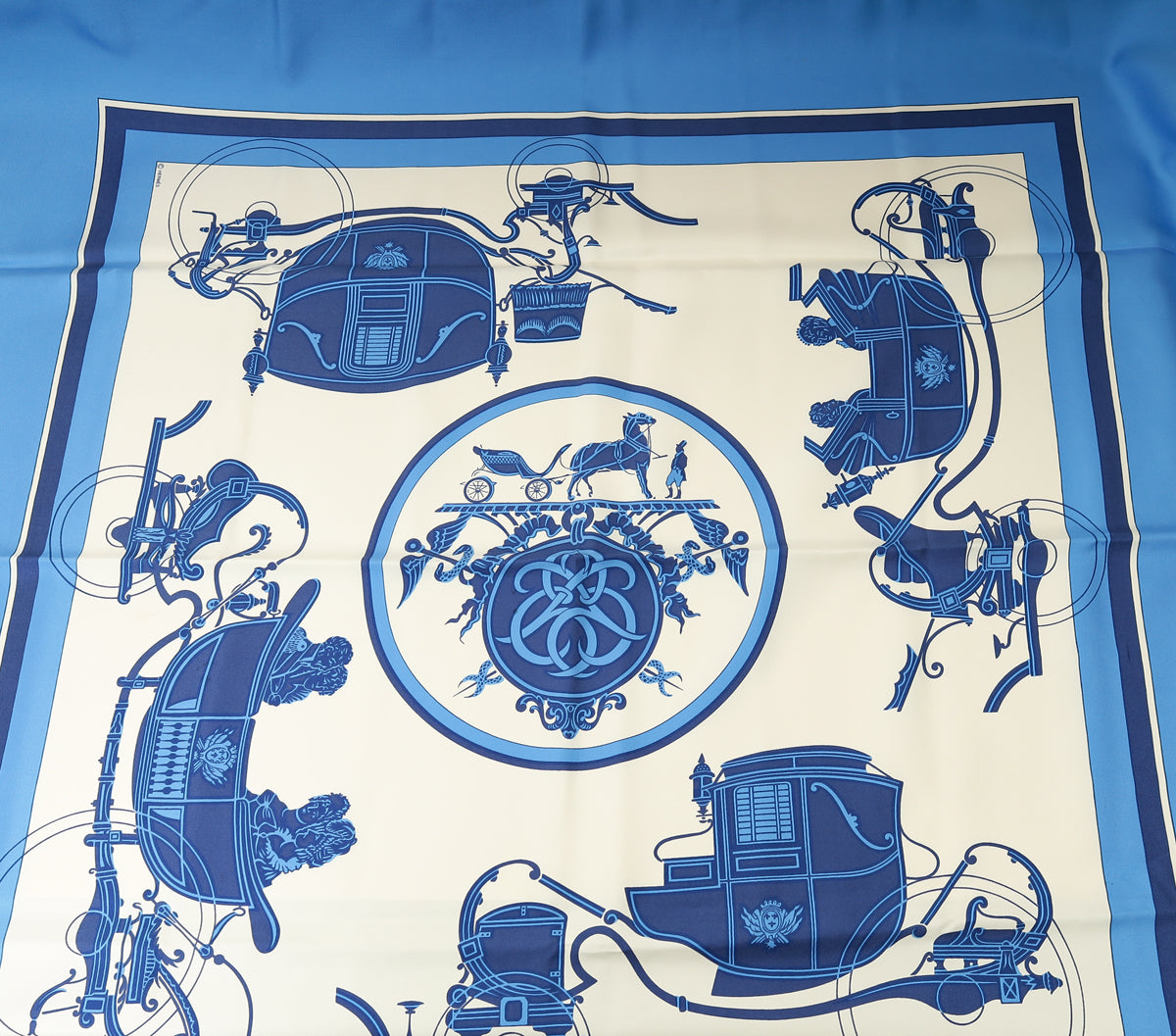 Hermes Bicolor Ex Libris Scarf 90-Hermes-THE CLOSET