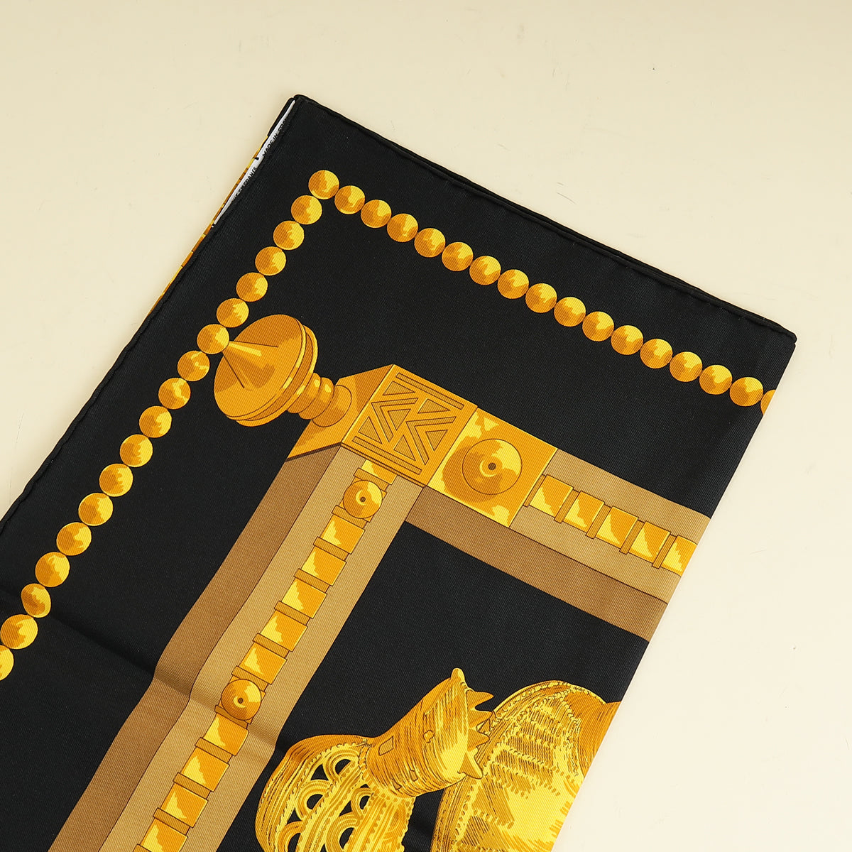 Hermes Noir Multicolor Cuillers D'afrique Silk Scarf 90