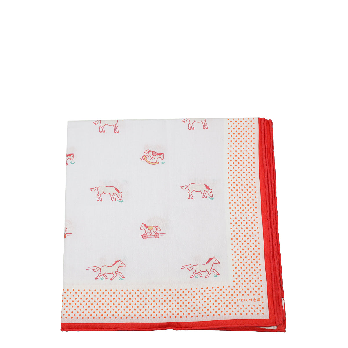 Hermes Rose Lilas Adada Dots Cotton Bandana 40-Hermes-THE CLOSET