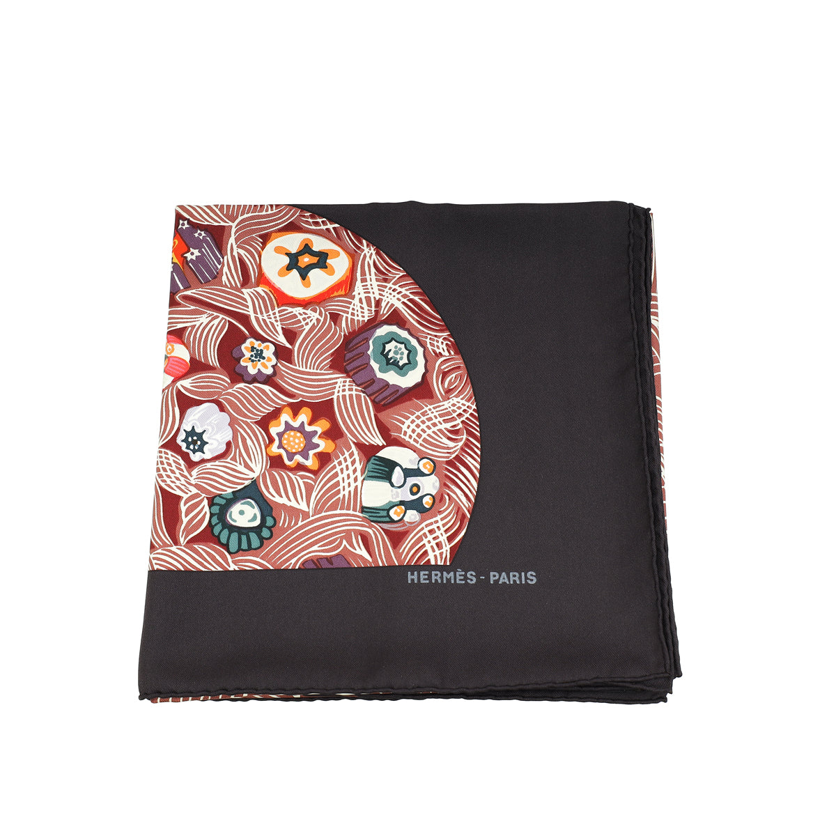 Hermes Multicolor Sulfure et Presse Papiers by Caty Latham Silk Scarf 90-Hermes-THE CLOSET