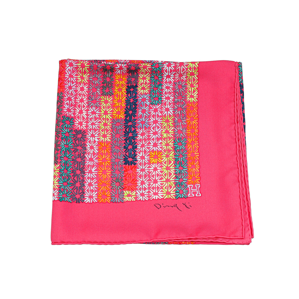 Hermes Pink Multicolor The Rhythm of China Silk Scarf 90-Hermes-THE CLOSET