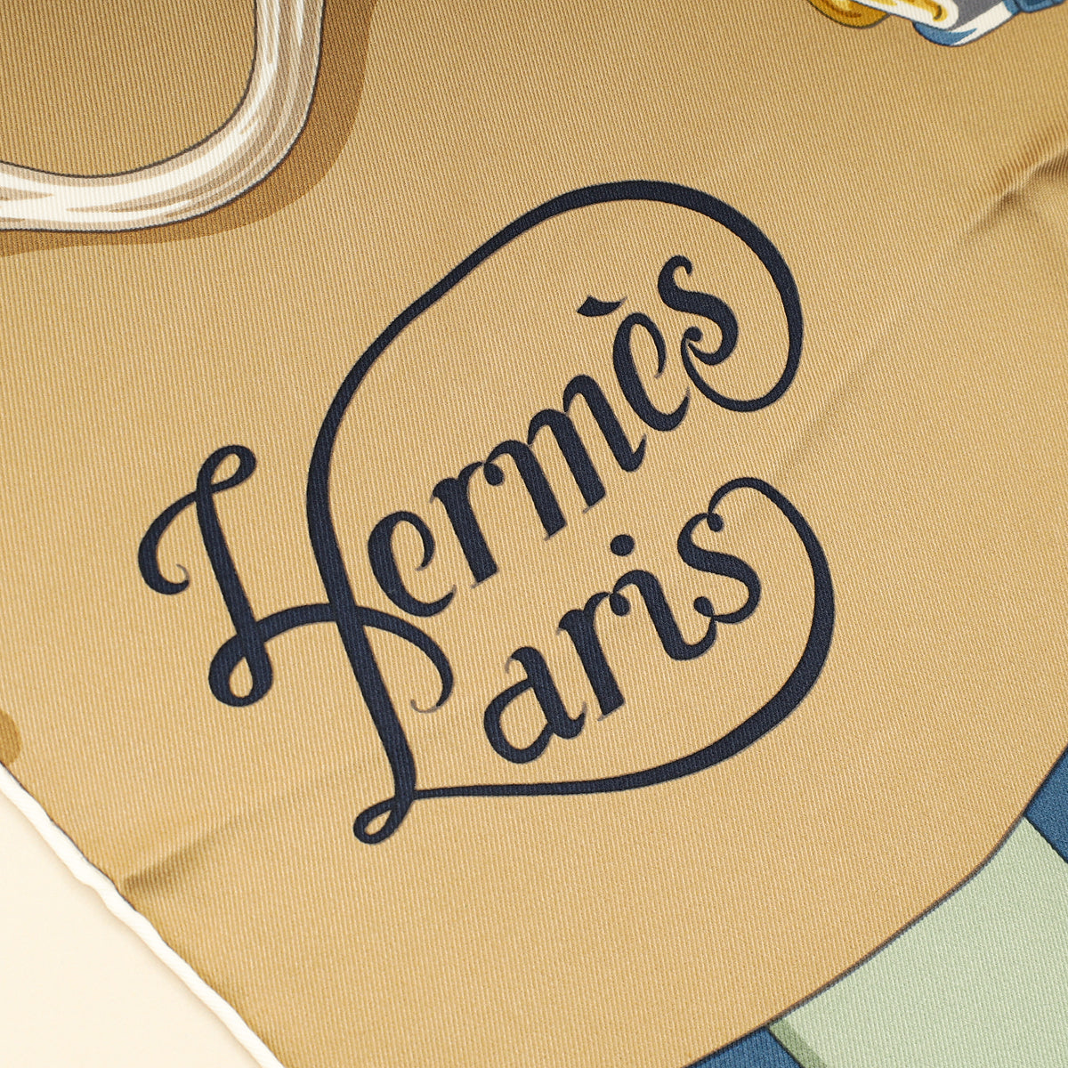 Hermes Tricolor Grand Manege Detail Silk Scarf 70-Hermes-THE CLOSET