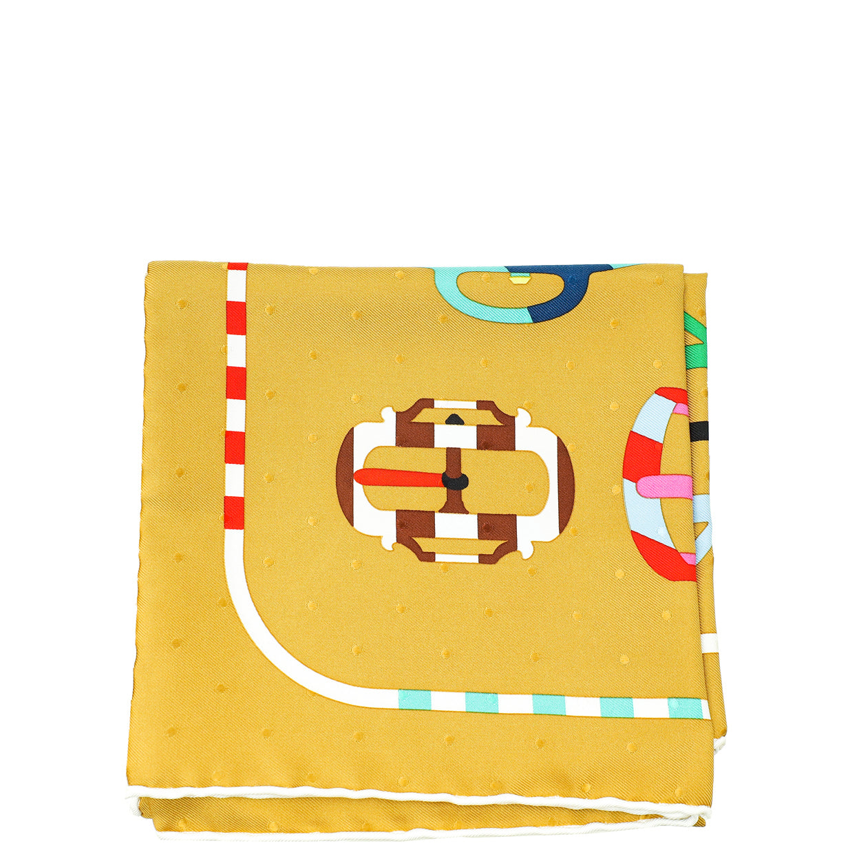 Hermes Tricolor Bouclerie Moderne Plumetis Silk 70 Scarf-Hermes-THE CLOSET