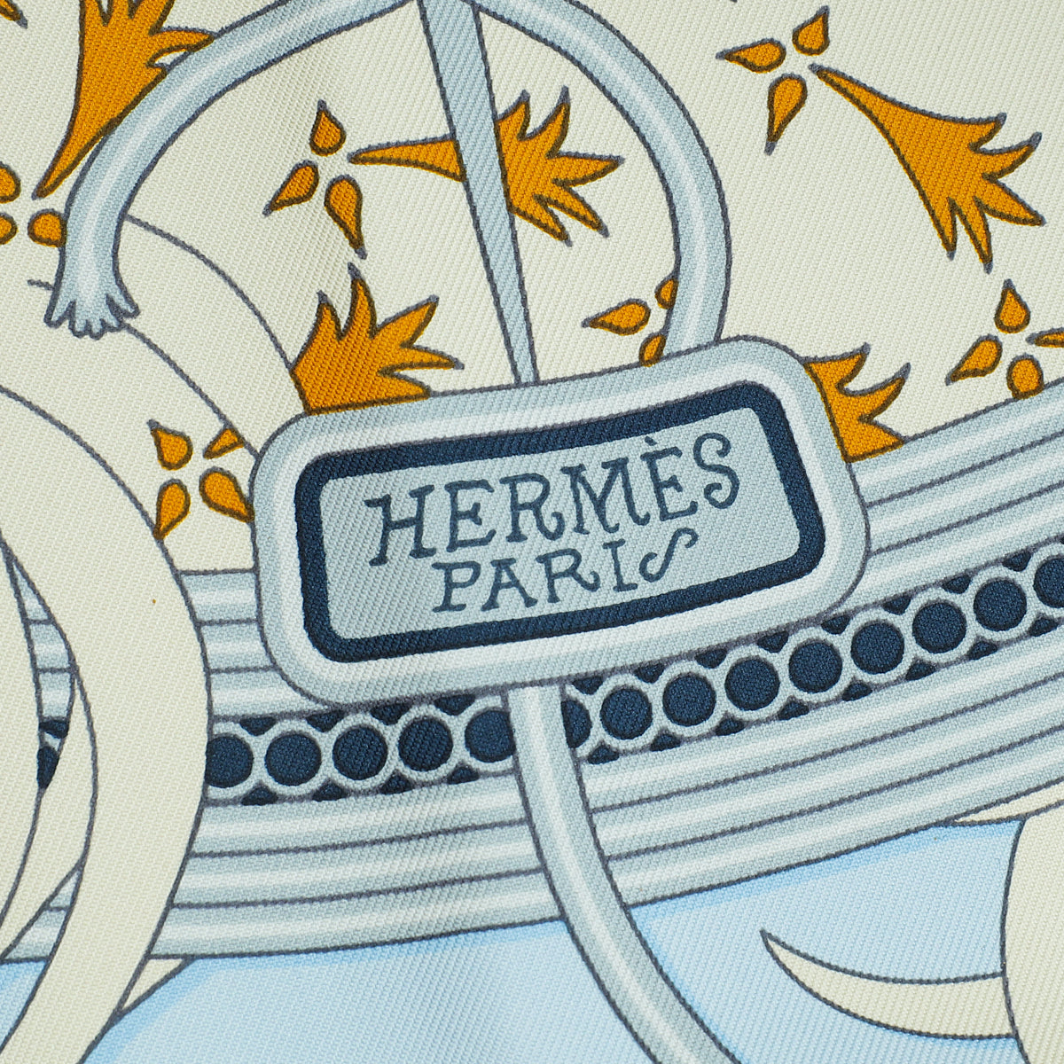 Hermes Tricolor Legende Brodee Silk Scarf 90