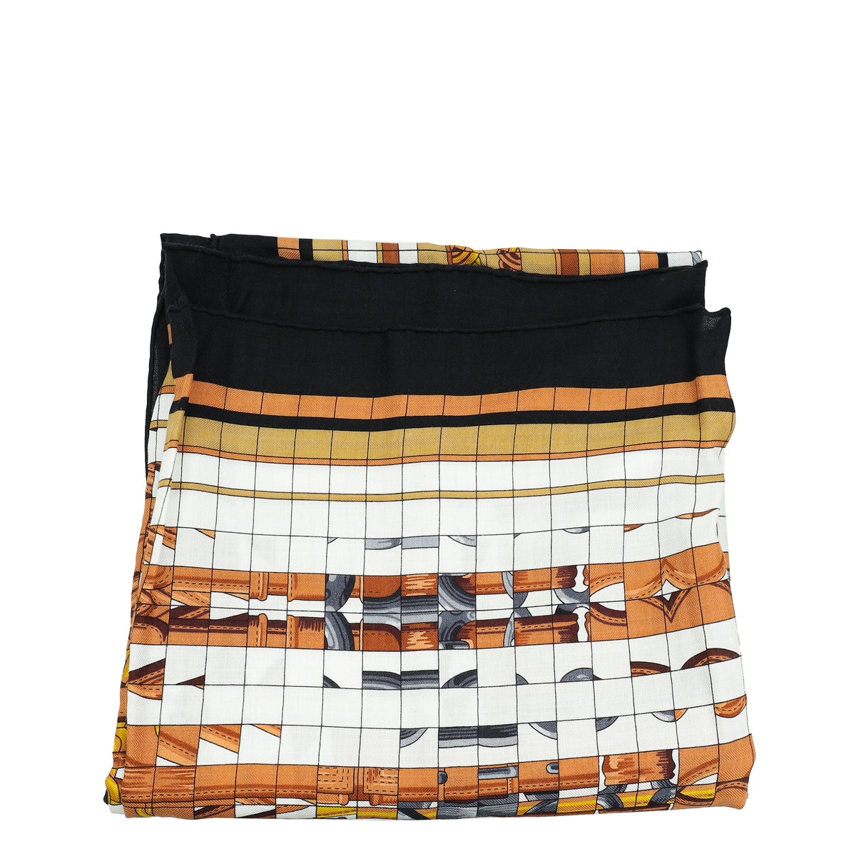Hermes Multicolor Coaching" by Julia Abadie Cashmere Silk Shawl-Hermes-THE CLOSET
