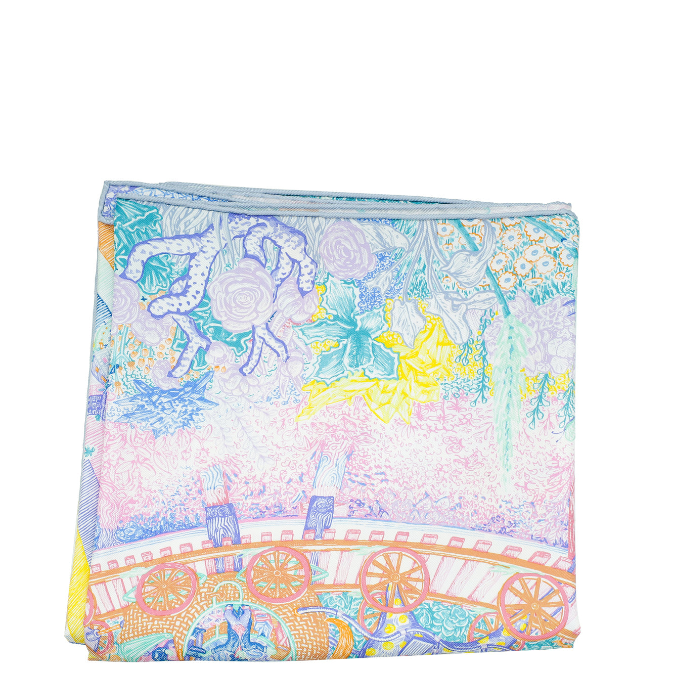Hermes Tricolor Les Folies Du Faubourg Scarf 90