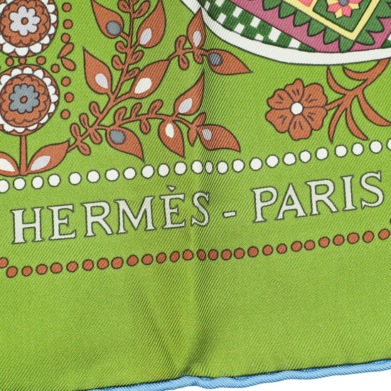 Hermes Tricolor L'Arbre de Vie 90 Silk Scarf