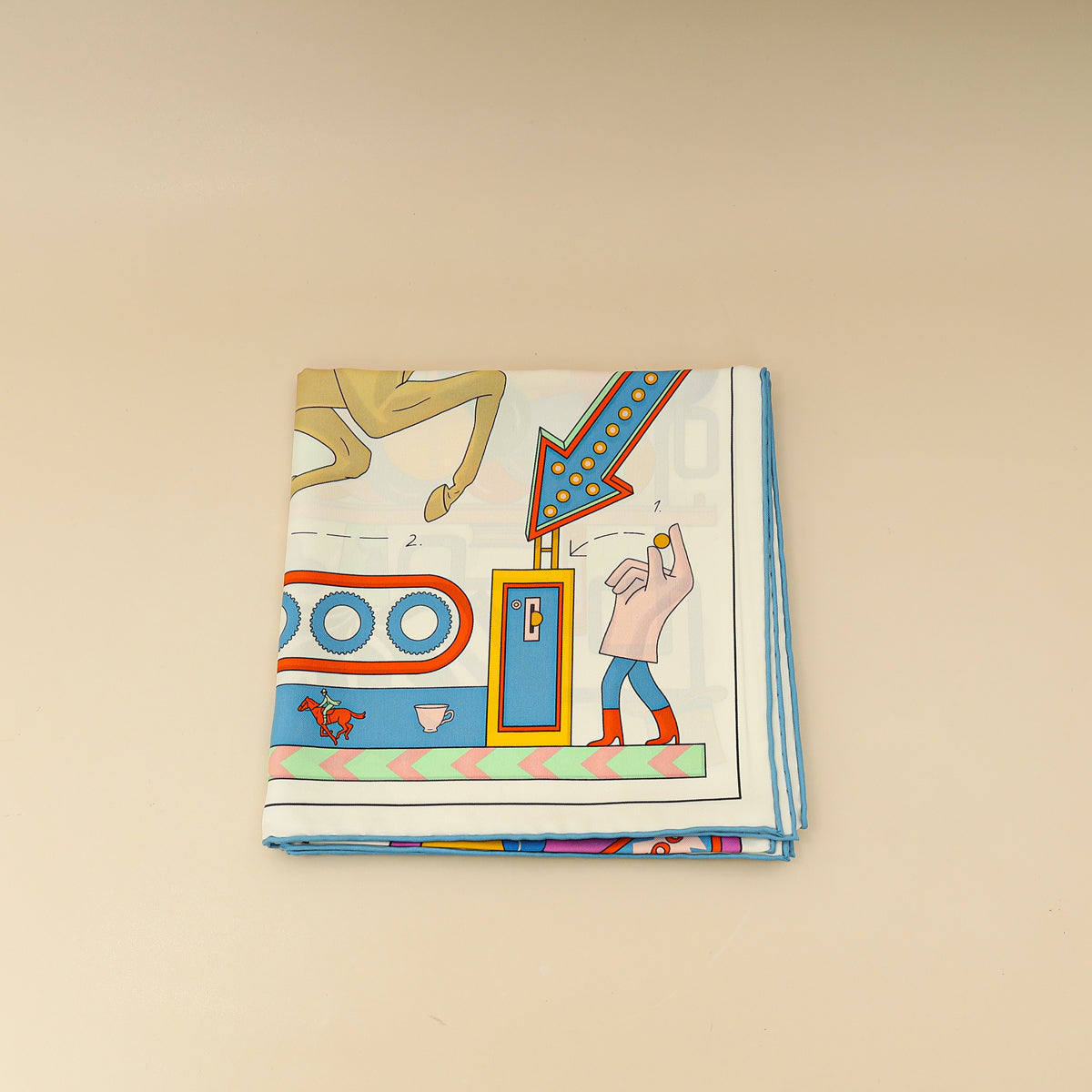 Hermes Blanc Multicolor Tea for Two scarf 90-Hermes-THE CLOSET