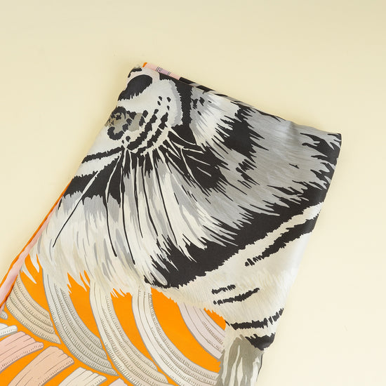 Hermes Tricolor Tigre Royal Double Face Scarf 90