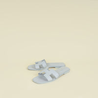 Hermes Bleu Glacier Oran Sandals 38.5