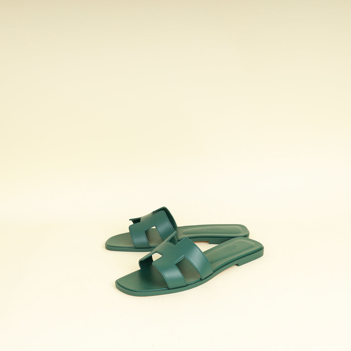 Hermes Vert Viride Oran Sandals 40