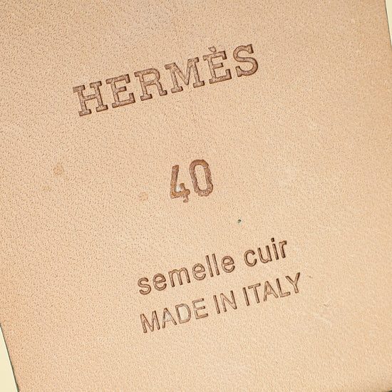 Hermes Vert Viride Oran Sandals 40