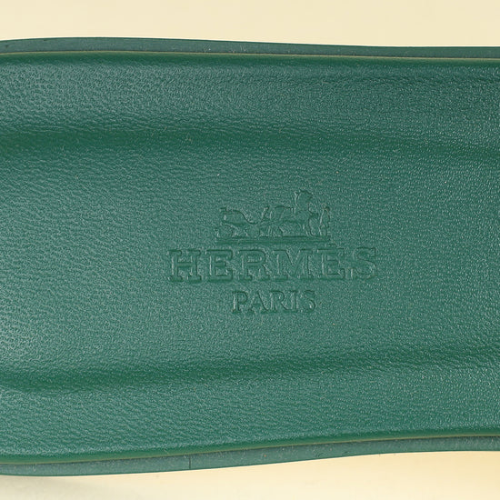 Hermes Vert Viride Oran Sandals 40