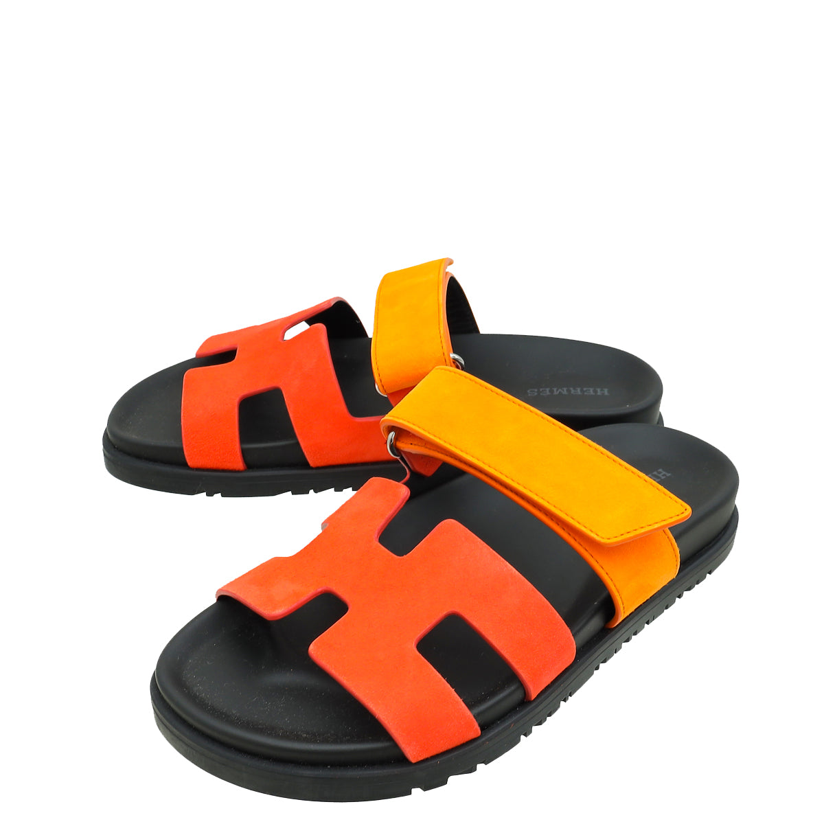 Hermes Bicolor Suede Chypre Sandals 35.5-Hermes-THE CLOSET