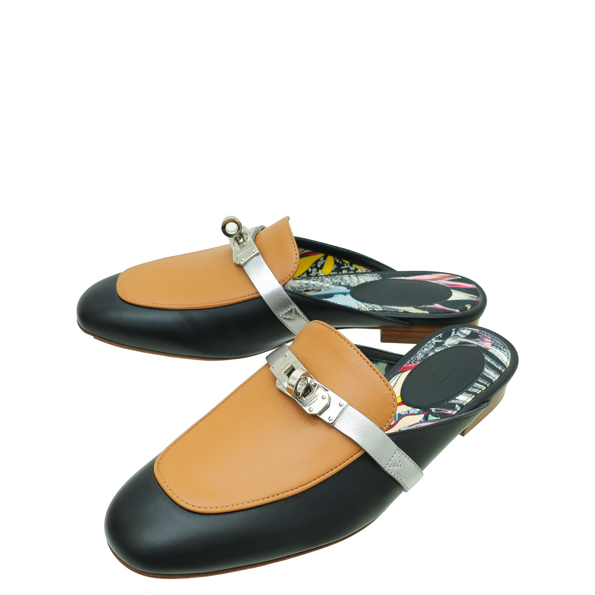 Hermes Tricolor Oz Nappa Mules 36.5-Hermes-THE CLOSET
