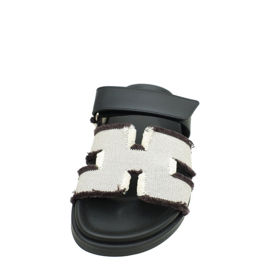 Hermes Bicolor Fringed H Chypre Sandal 36.5