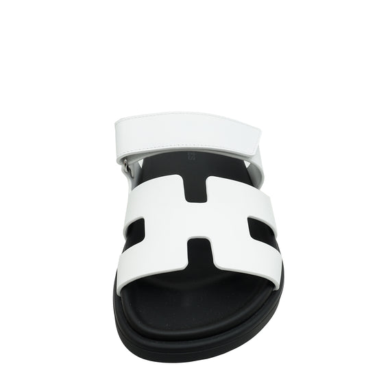 Hermes Blanc Chypre Sandal 36.5