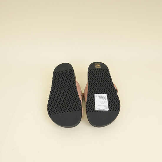 Hermes Rose Perle Suede Crystal Chypre Sandals 36.5