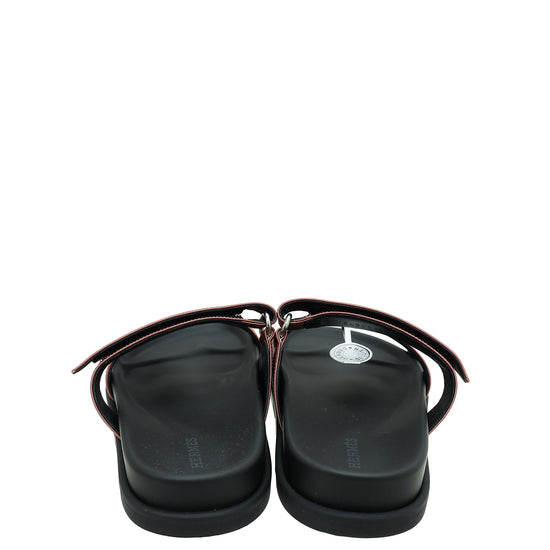 Hermes Bois De Rose Satin Chypre Sandals 36.5