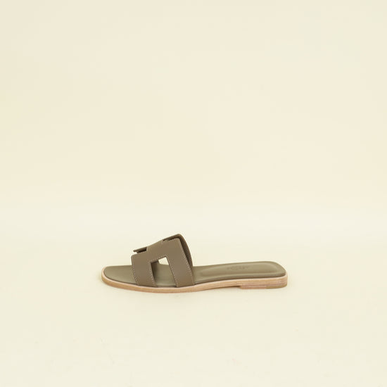 Hermes Gris Etain Oran Sandal 36